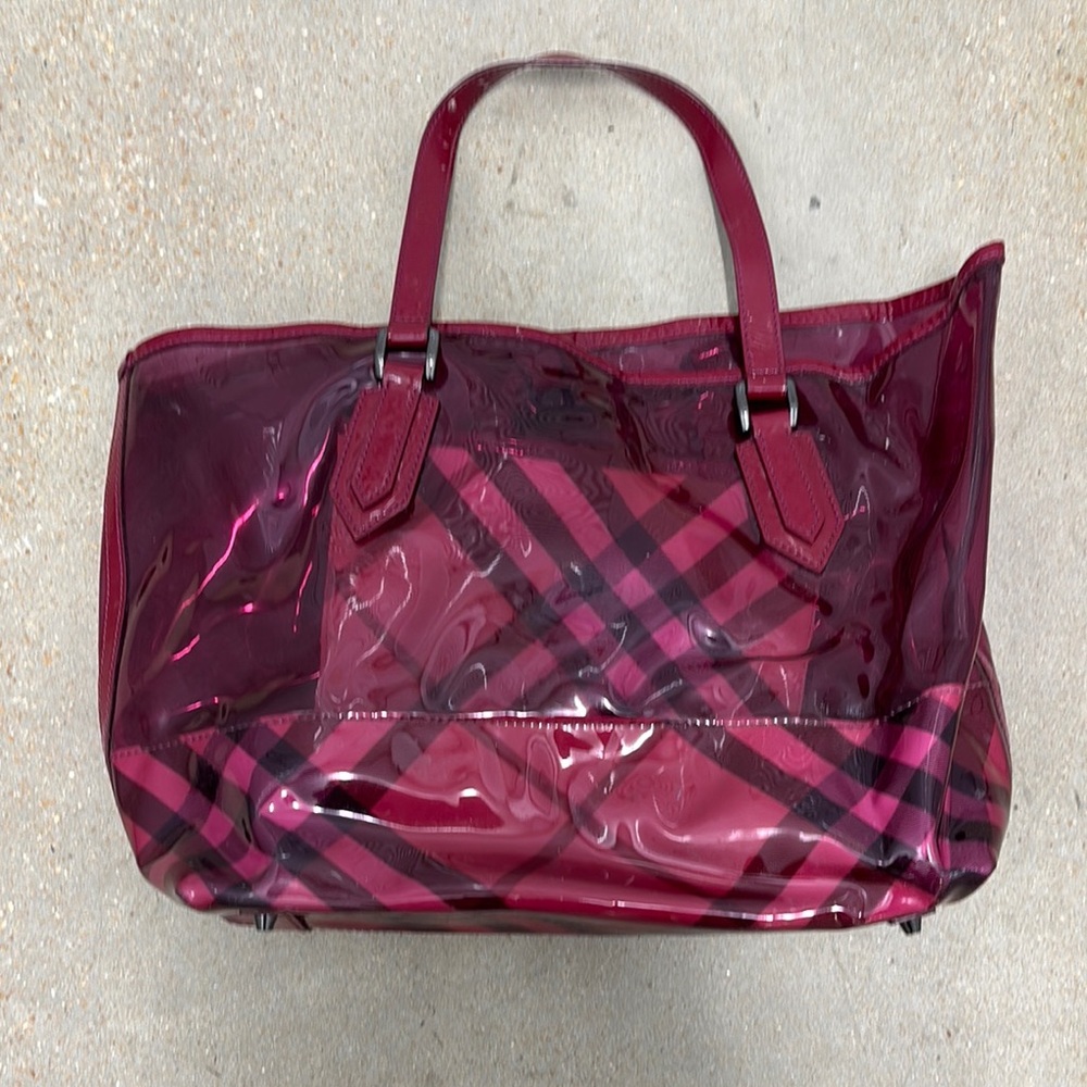Burberry Red Quilted Tote Bag